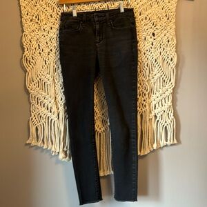 Joe's Jeans Black Low-Rise Frayed Hem Classic Skinny Jeans